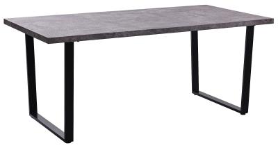 Ezra Concrete Top Industrial Dining Table 180cm With Black U Legs