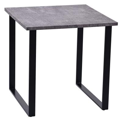 Ezra Concrete Top Industrial Square Side Table With Black U Legs