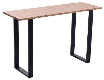 Ezra Oak Top Industrial Console Table With Black U Legs