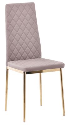 Lido Cappuccino Faux Leather Dining Chair With Gold Legs