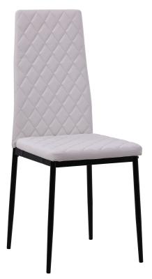 Lido White Faux Leather Dining Chair With Black Legs