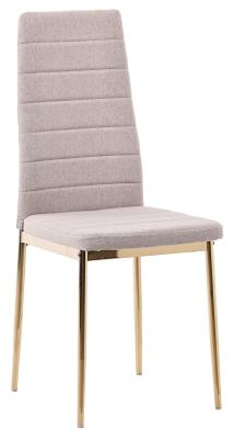 Metro Sand Faux Leather Dining Chair With Gold Legs