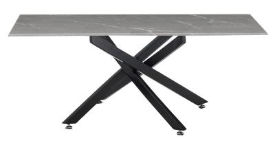 Chopstick Grey And Black Coffee Table 110cm Marble Effect Top