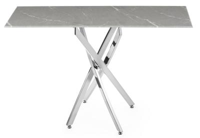 Chopstick Grey And Chrome Console Table 120cm Marble Effect Top