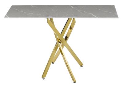 Chopstick Grey And Gold Console Table 120cm Marble Effect Top