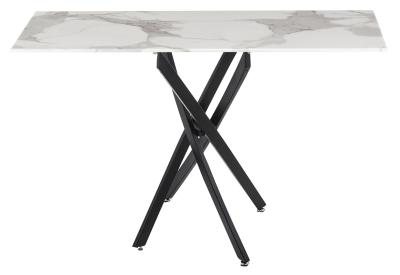 Chopstick White And Black Console Table 120cm Marble Effect Top