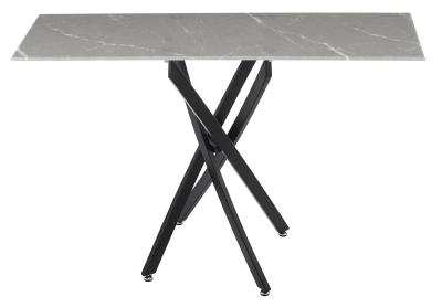 Chopstick Grey And Black Console Table 120cm Marble Effect Top