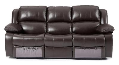 London Burgundy Leather 3 Seater Sofa