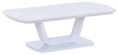 Arco White Gloss Coffee Table With Glass Top