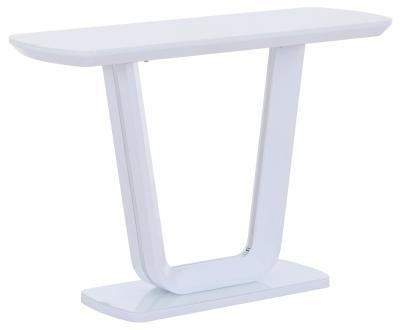 Arco White Gloss Console Table With Glass Top