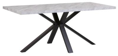 Bronx Grey Concrete Effect 6 Seater Dining Table With Black Spider Legs