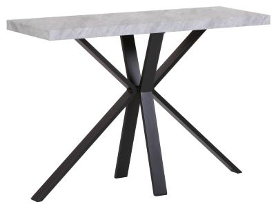 Bronx Grey Concrete Effect Console Table With Black Spider Legs