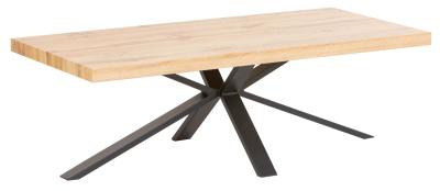 Bronx Industrial Oak Effect Coffee Table With Black Spider Legs