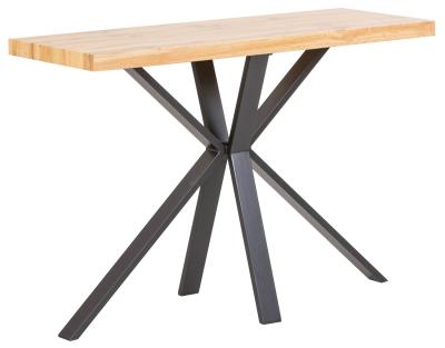 Bronx Industrial Oak Effect Console Table With Black Spider Legs