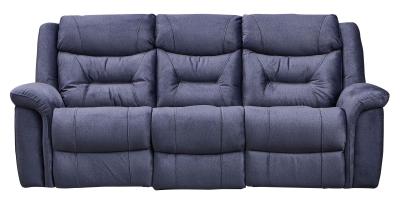 Dudley Silvano Blue Fabric 3 Seater Recliner Sofa