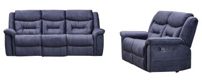 Dudley Silvano Blue Fabric 32 Seater Recliner Sofa