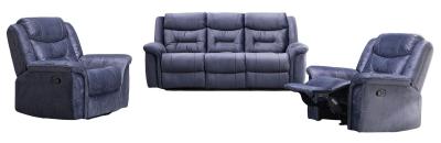 Dudley Silvano Blue Fabric 311 Seater Recliner Sofa