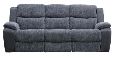 Legend Grey Fabric 3 Seater Recliner Sofa