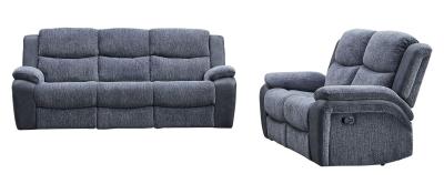 Legend Grey Fabric 32 Seater Recliner Sofa