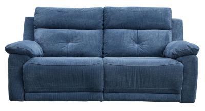 Augusta Ancona Blue Fabric 3 Seater Electric Recliner Sofa