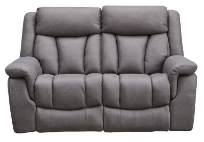 Dylan Grey Leather Look Fabric 2 Seater Electric Recliner Sofa