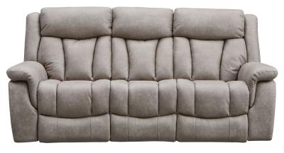 Dylan Sandstone Leather Look Fabric 3 Seater Electric Recliner Sofa