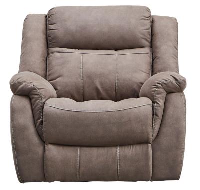 Hilbert Brown Leather Look Fabric Recliner Armchair