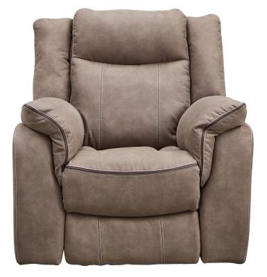 Seville Brown Leather Look Fabric Recliner Armchair