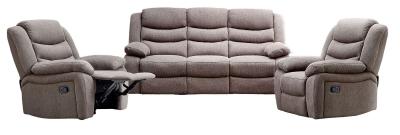 Sorrento Brown Fabric 311 Seater Recliner Sofa