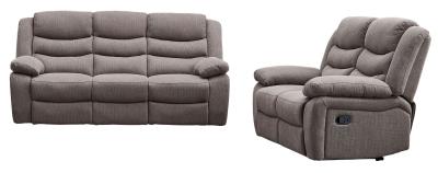 Sorrento Brown Fabric 32 Seater Recliner Sofa