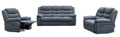 Sorrento Dark Grey Fabric 321 Seater Recliner Sofa