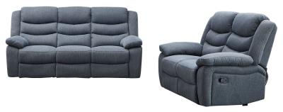 Product photograph of Sorrento Dark Grey Fabric 3 2 Seater Recliner Sofa Suite from Choice Furniture Superstore