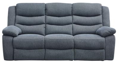 Sorrento Dark Grey Fabric 3 Seater Recliner Sofa