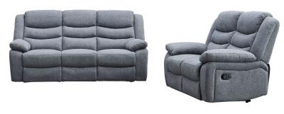 Sorrento Grey Fabric 32 Seater Recliner Sofa