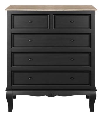 Clearance Fleur French Style Black Shabby Chic Chest 23 Drawer