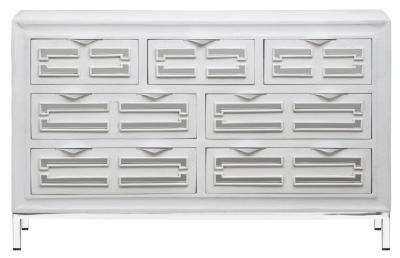 Clearance Geo White Mirrored Chest 34 Drawer