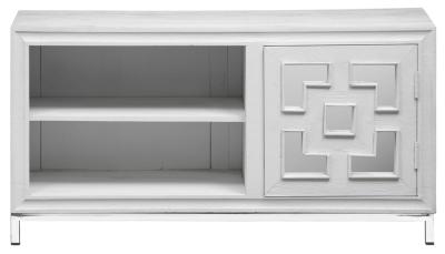 Clearance Geo White Mirrored Tv Unit 1 Door