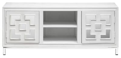 Clearance Geo White Mirrored Tv Unit 2 Door