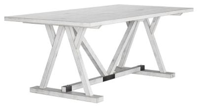 Clearance Farmhouse White Mango Wood 8 Seater Dining Table