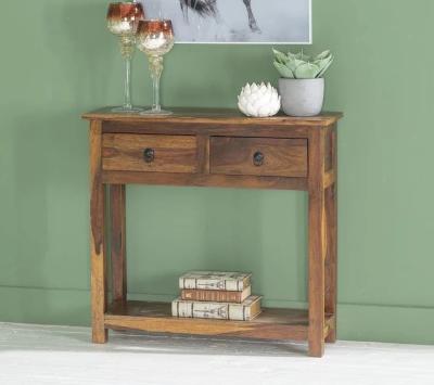 Clearance Ganga Sheesham Compact Console Table 2 Drawer