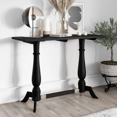 Clearance Pimlico Mango Wood Black Pedestal Console Table