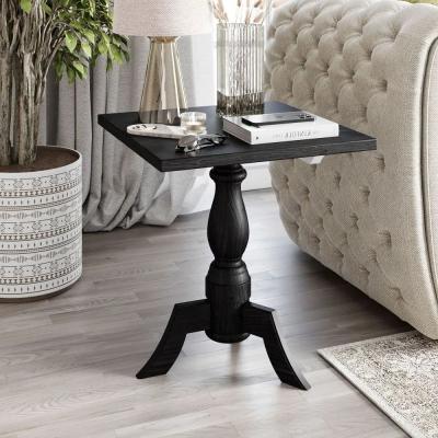 Clearance Pimlico Mango Wood Black Pedestal Side Table