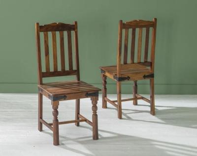 Clearance Set Of 2 Ganga Sheesham Slatted Dining Chair