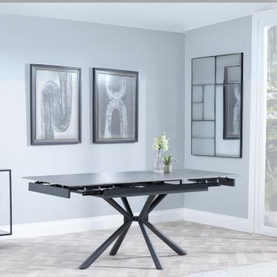 Product photograph of Ripon Black Ceramic Extending Dining Table - 120cm-180cm from Choice Furniture Superstore