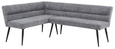 Monza Grey Fabric Corner Dining Bench Lhf