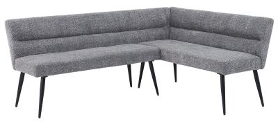 Monza Grey Fabric Corner Dining Bench Rhf