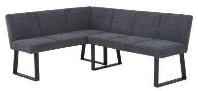 Apollo Dark Grey Fabric Corner Dining Bench Lhf