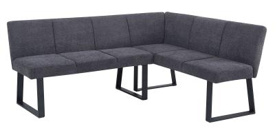 Apollo Dark Grey Fabric Corner Dining Bench Rhf