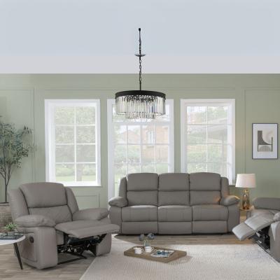 Product photograph of Bentley Light Grey Leather 3 1 1 Seater Recliner Sofa Set from Choice Furniture Superstore