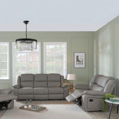 Product photograph of Bentley Light Grey Leather 3 2 Seater Recliner Sofa Set from Choice Furniture Superstore